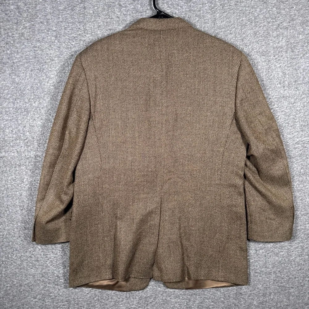 Burberry London Sport Coat Blazer 43R Brown Wool 3 Button Tweed USA Union Made